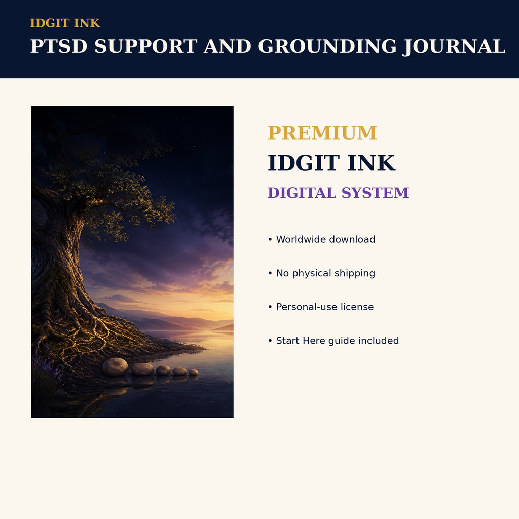 Idgit Ink PTSD Support and Grounding digital journal — 75 device wallpapers preview