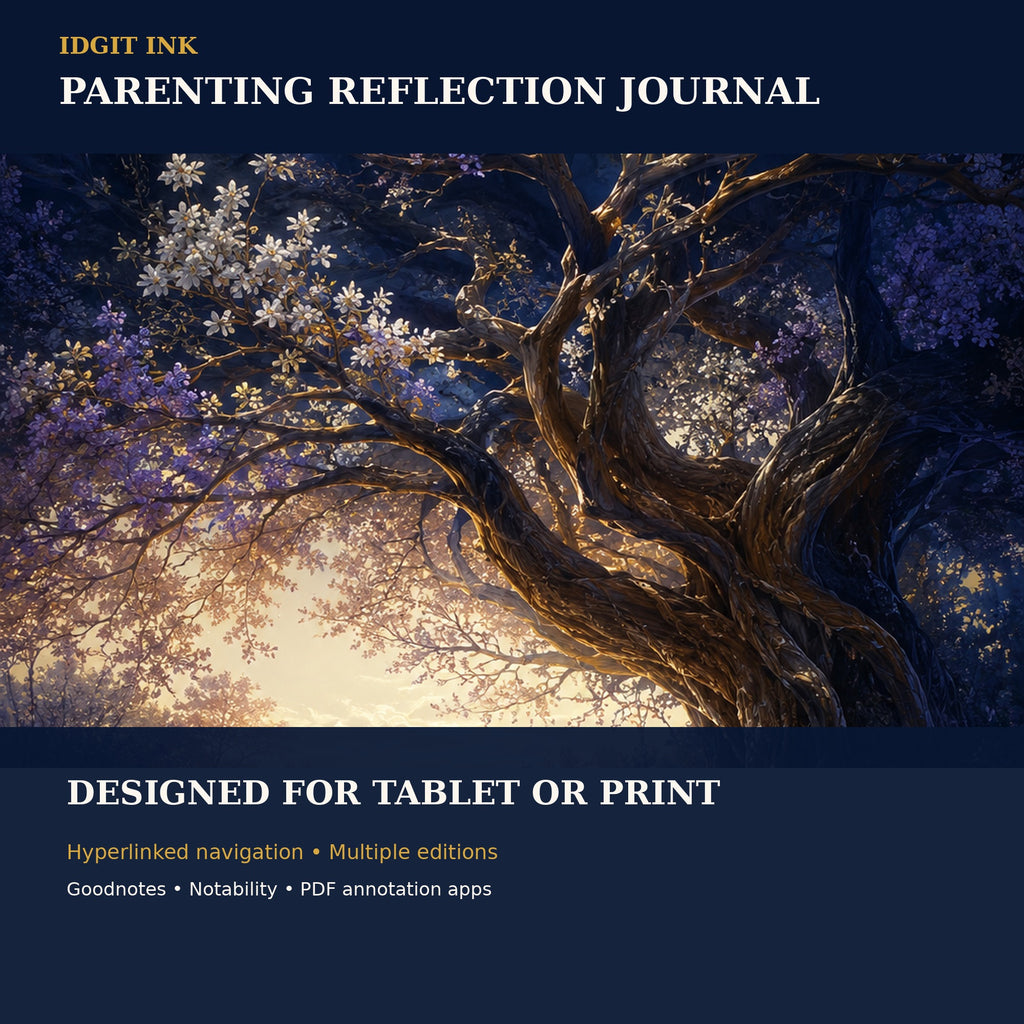 Idgit Ink Parenting Reflection digital journal — 100 PNG digital stickers preview
