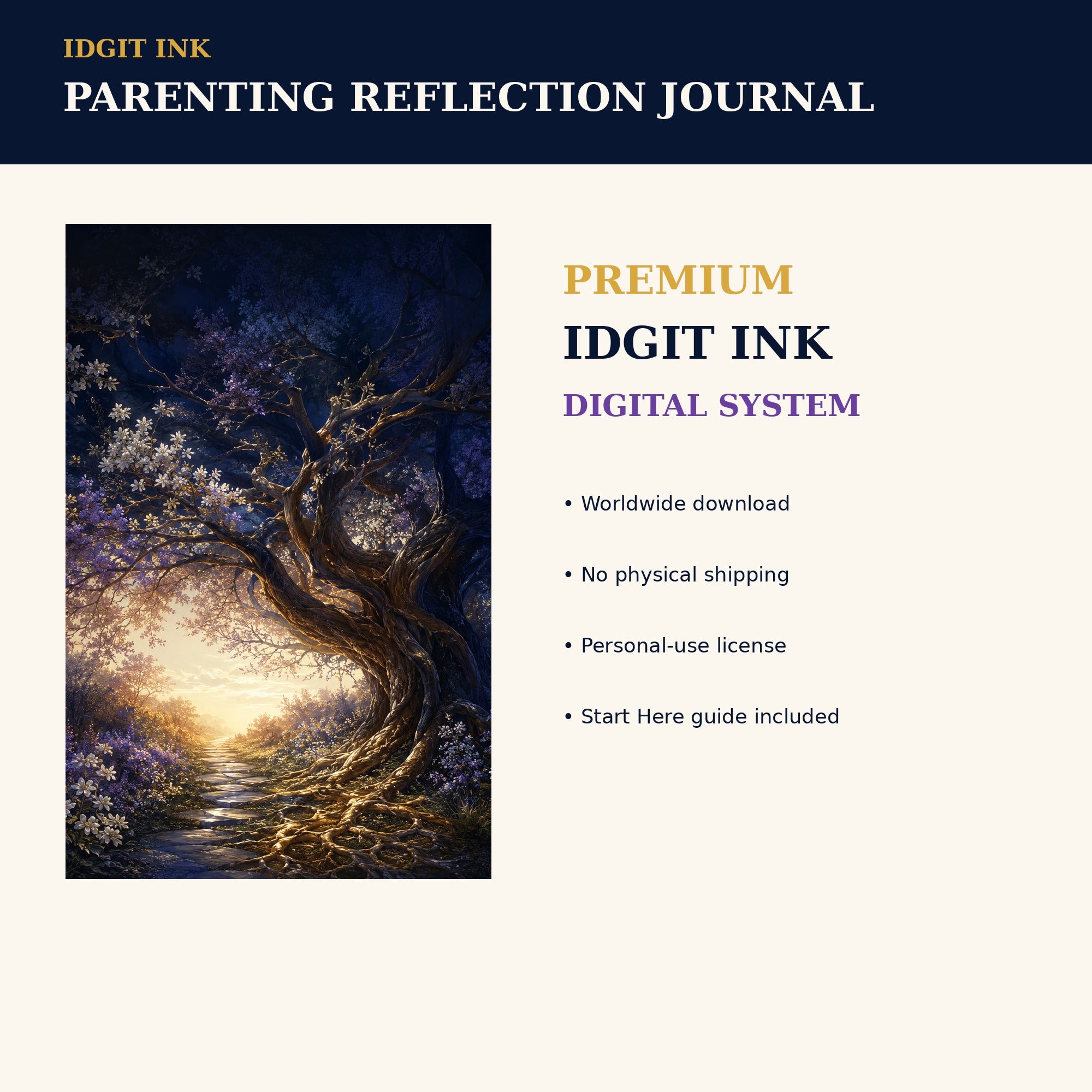 Idgit Ink Parenting Reflection digital journal — 75 device wallpapers preview