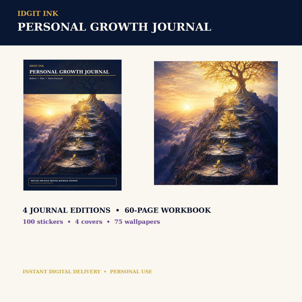 Idgit Ink Personal-Growth digital journal — complete deluxe journal bundle overview