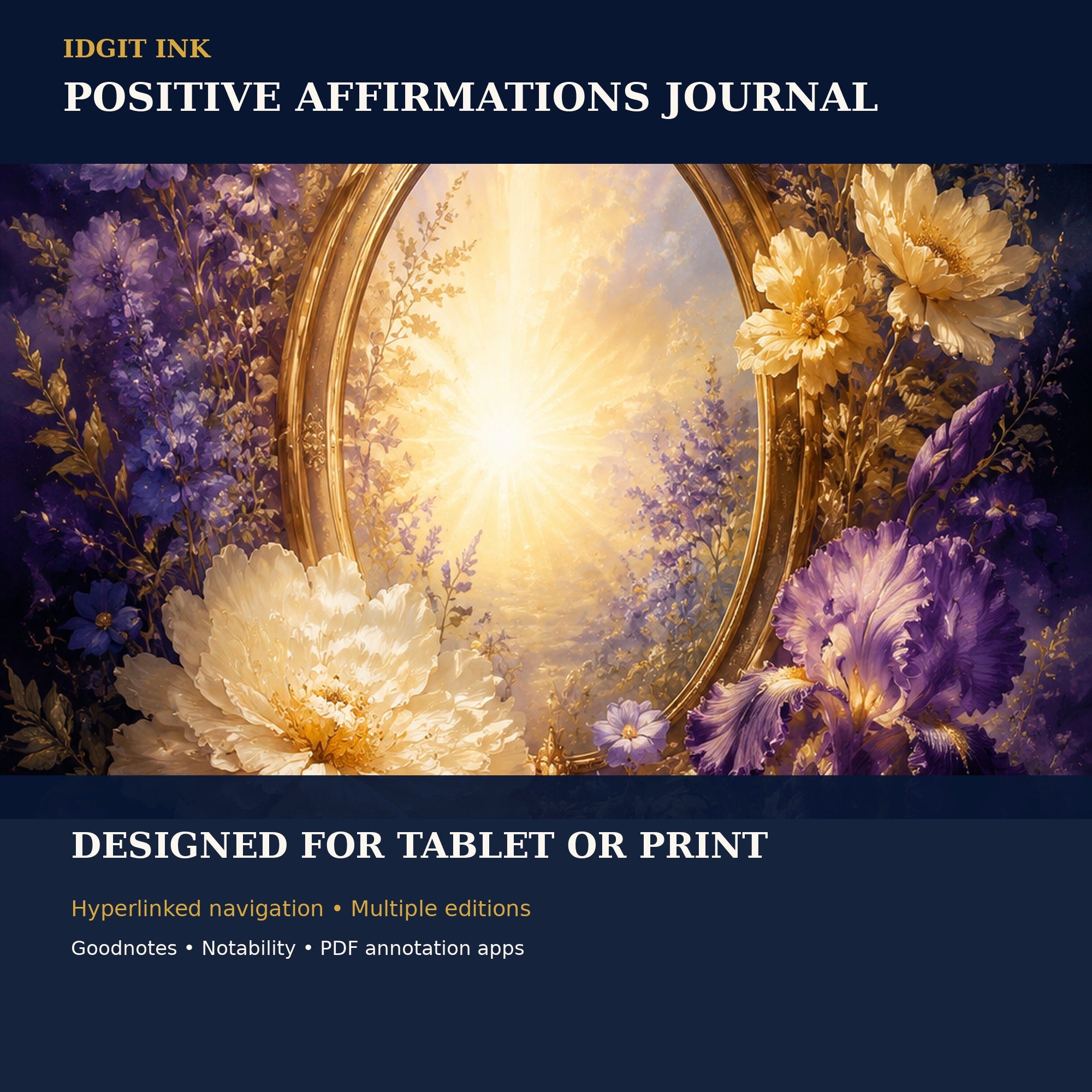 Idgit Ink Positive-Affirmations digital journal — 100 PNG digital stickers preview