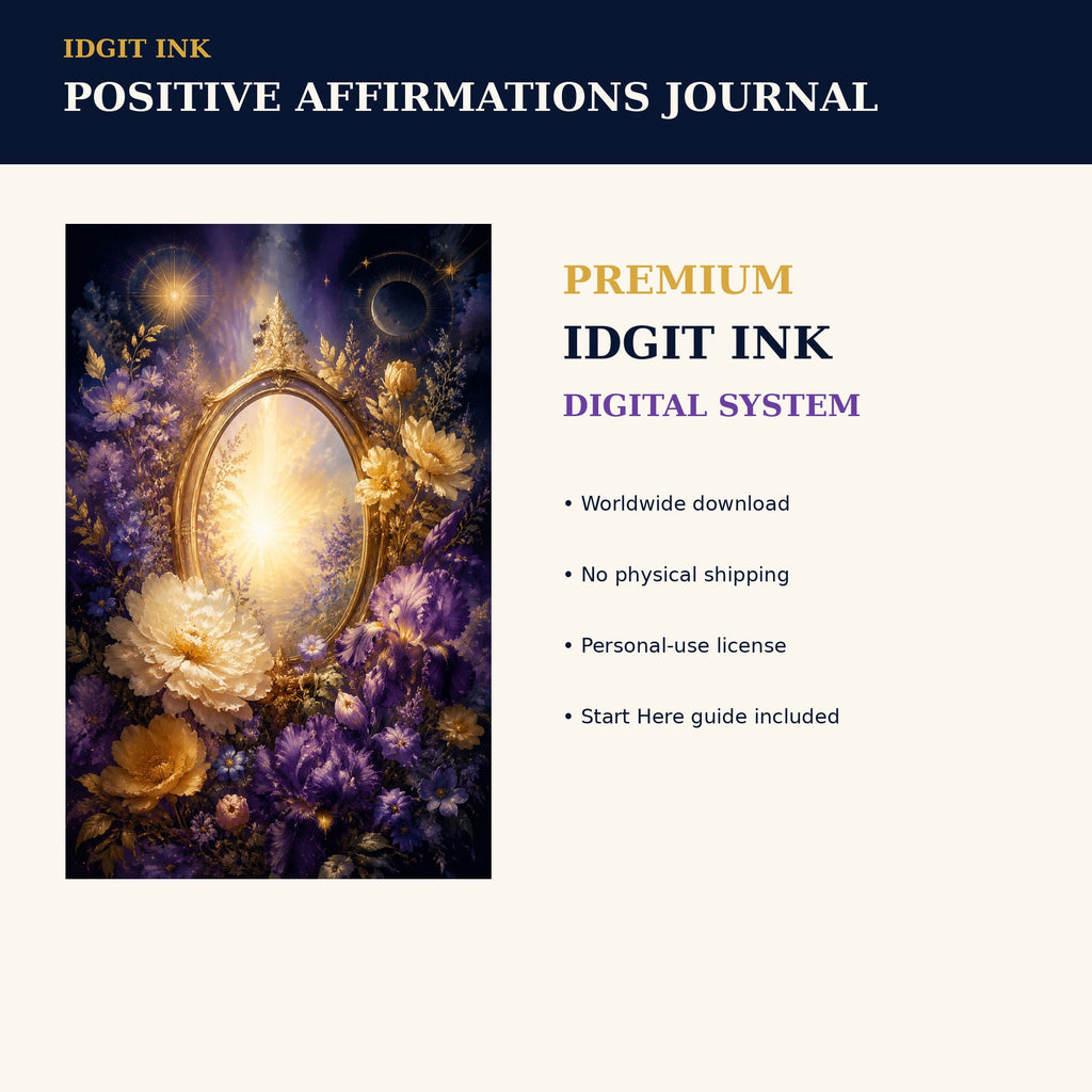 Idgit Ink Positive-Affirmations digital journal — 75 device wallpapers preview