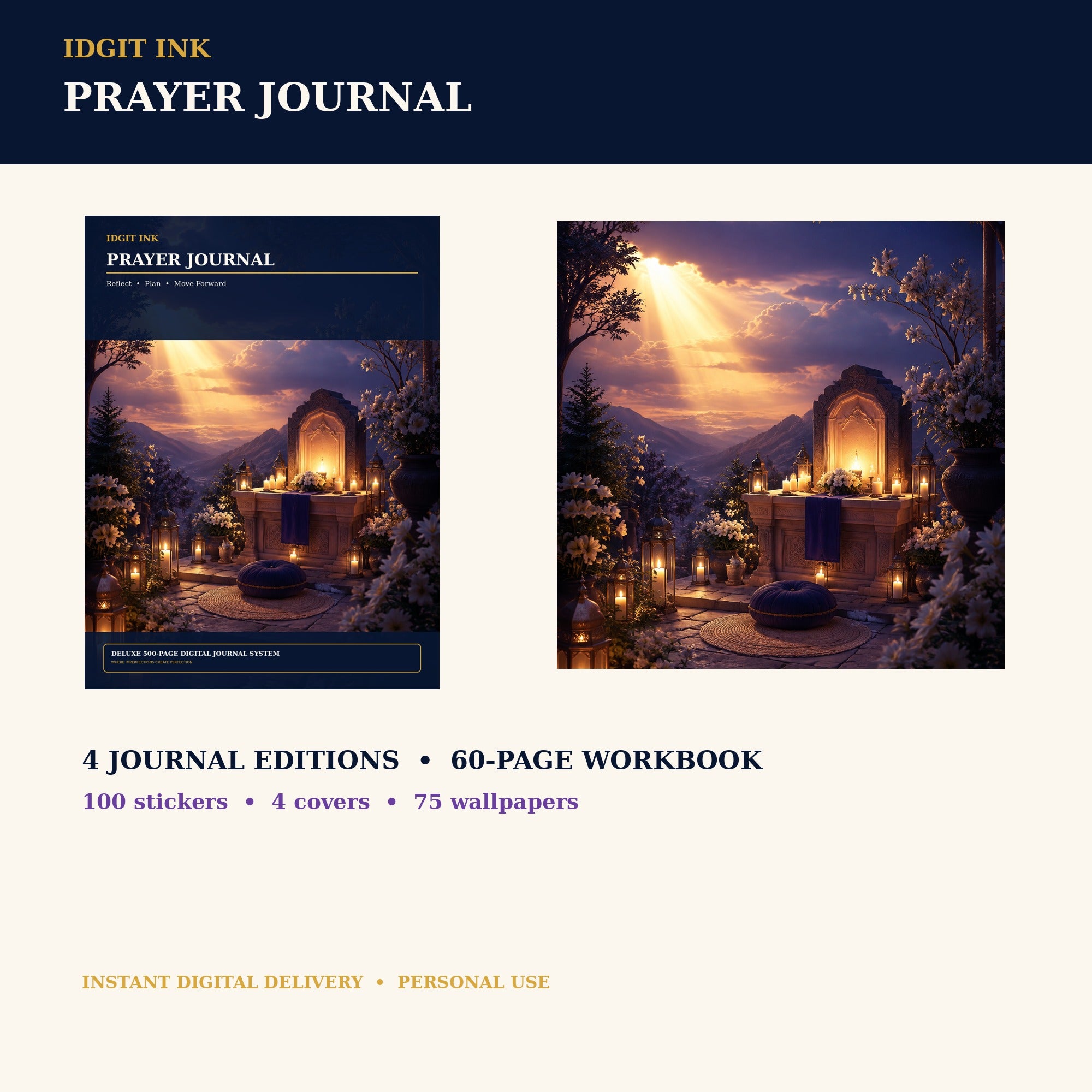 Idgit Ink Prayer digital journal — complete deluxe journal bundle overview