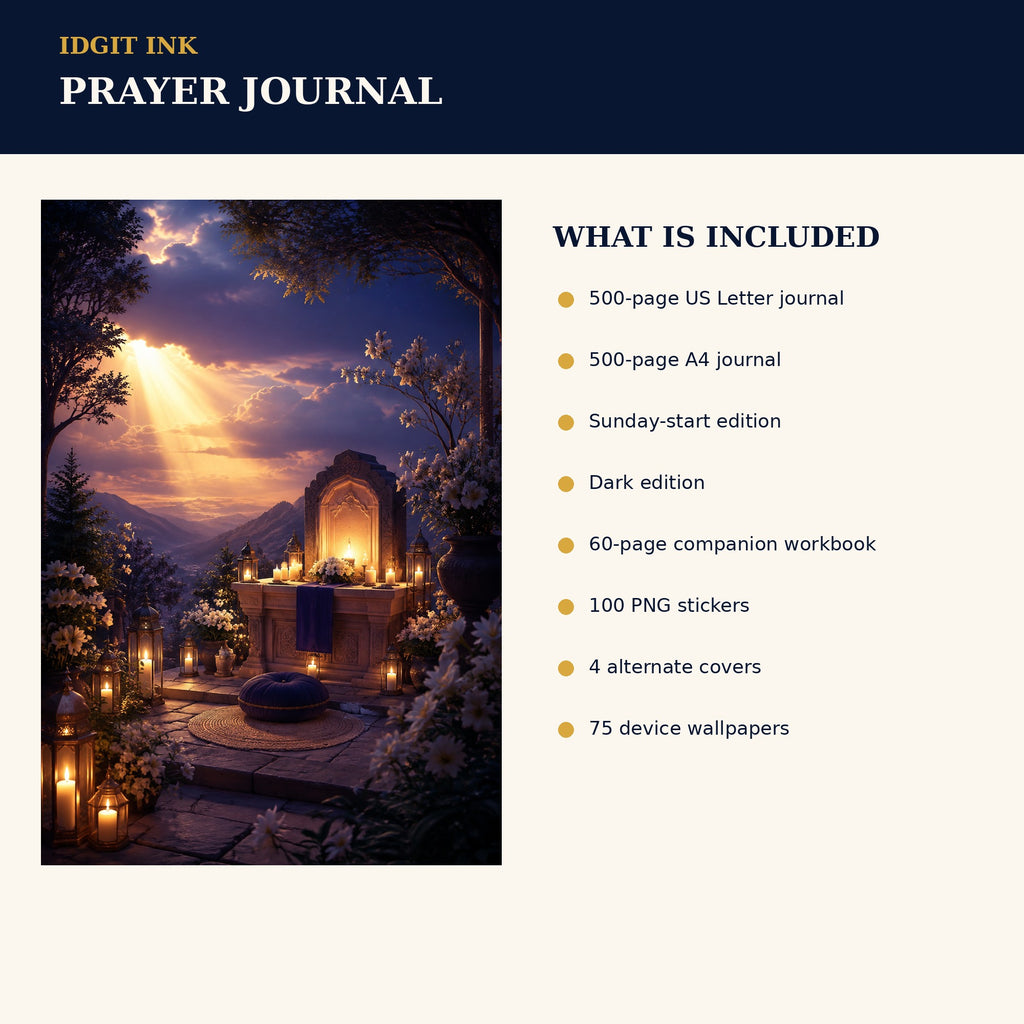 Idgit Ink Prayer digital journal — four alternate journal covers
