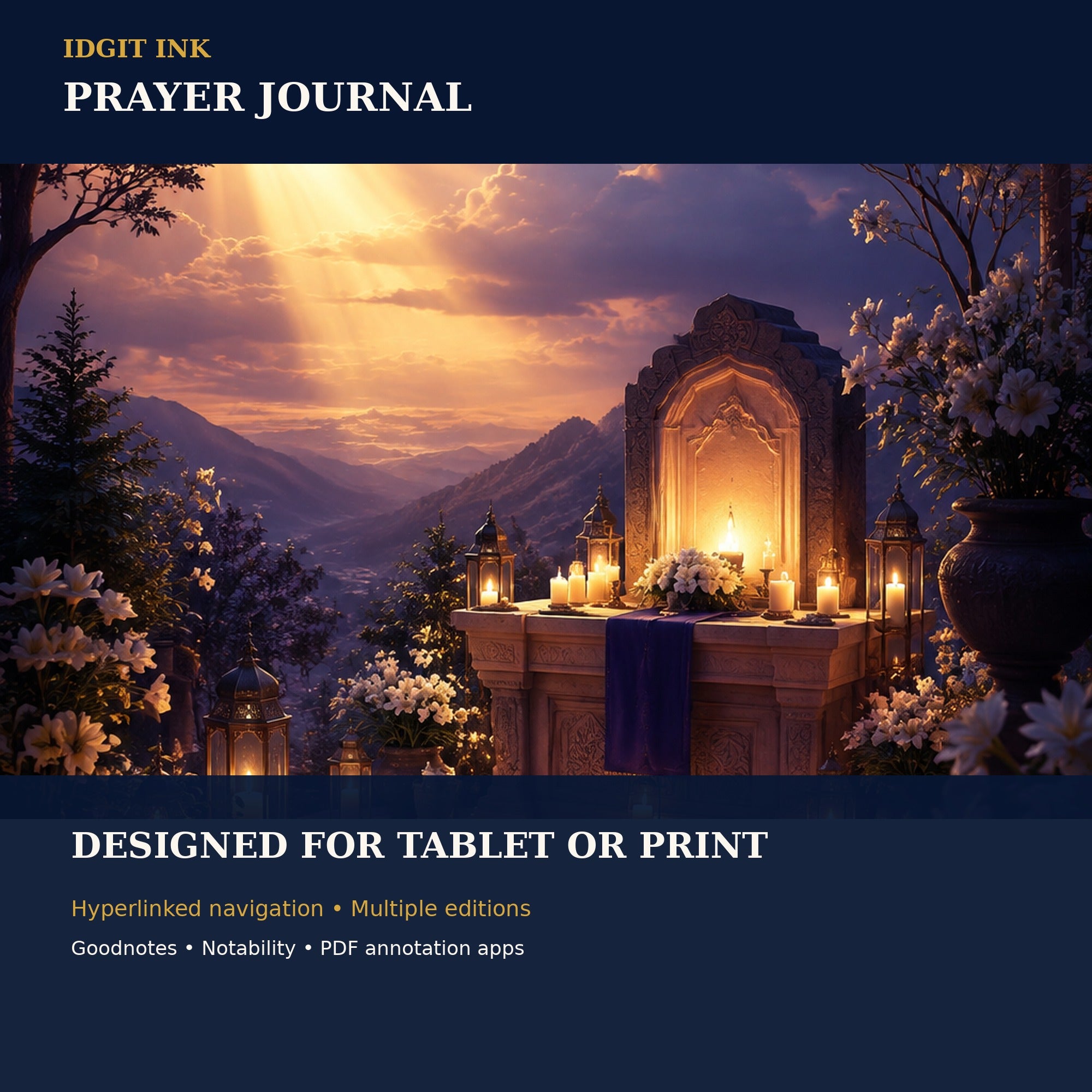 Idgit Ink Prayer digital journal — 100 PNG digital stickers preview