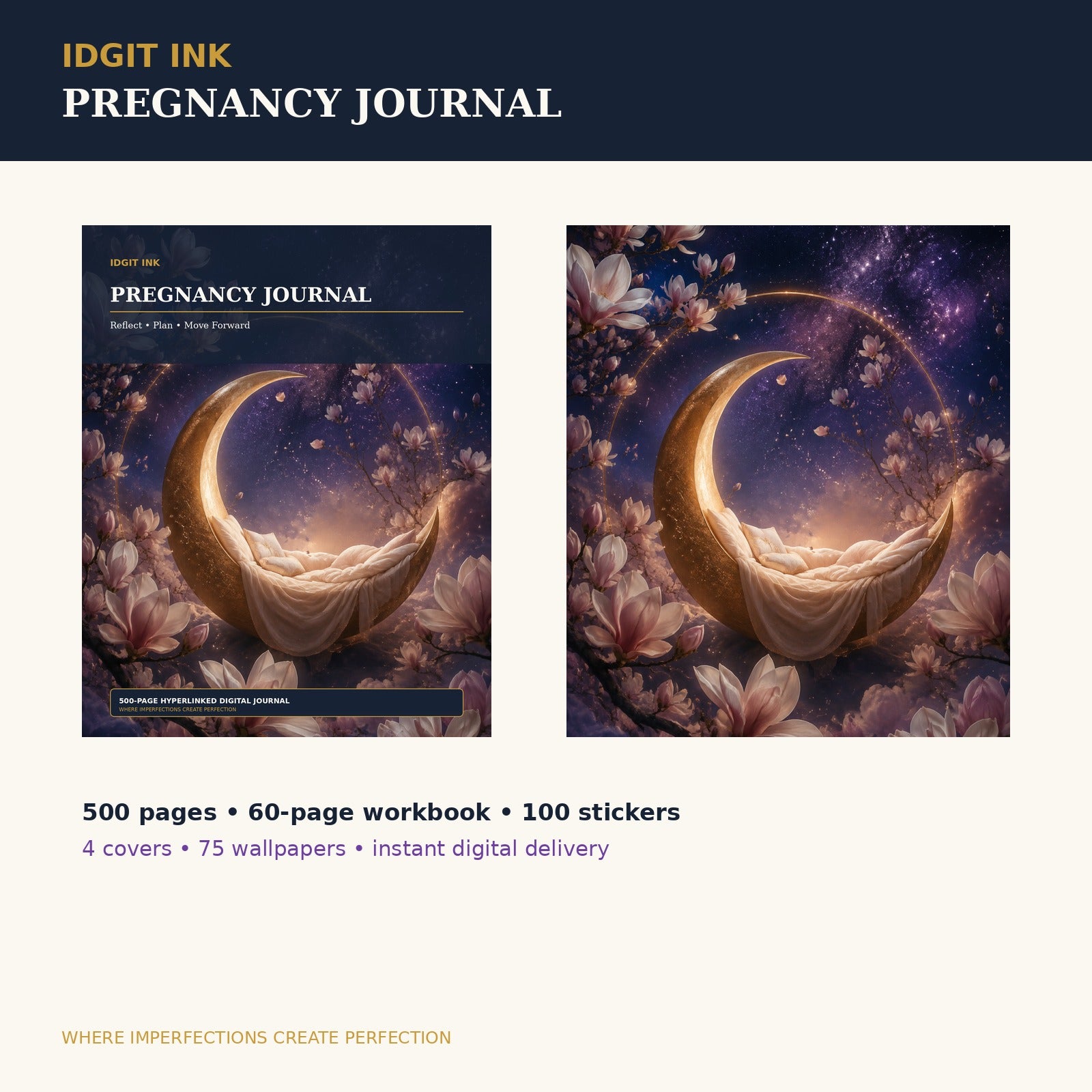 Idgit Ink Pregnancy digital journal — complete deluxe journal bundle overview