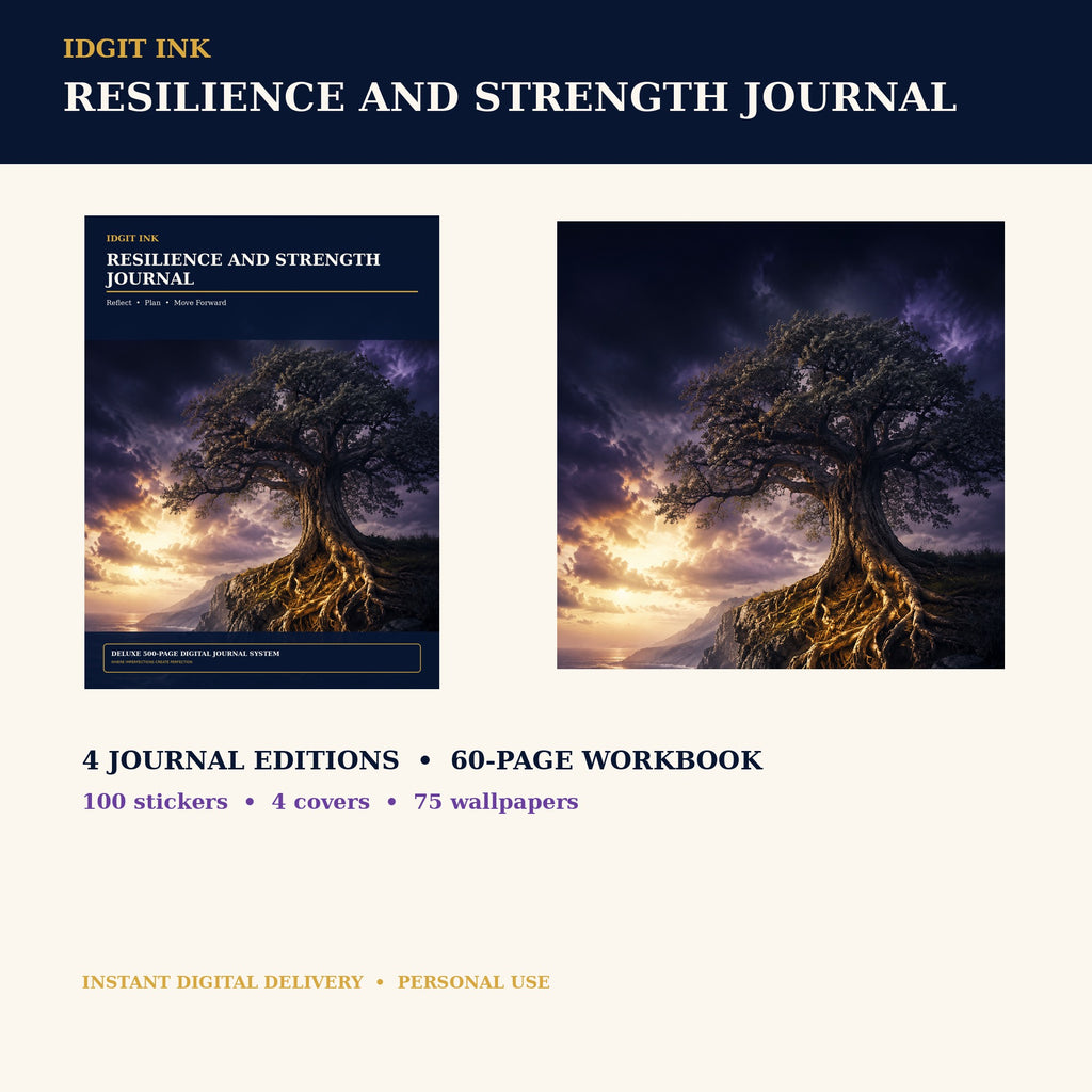 Idgit Ink Resilience and Strength digital journal — complete deluxe journal bundle overview