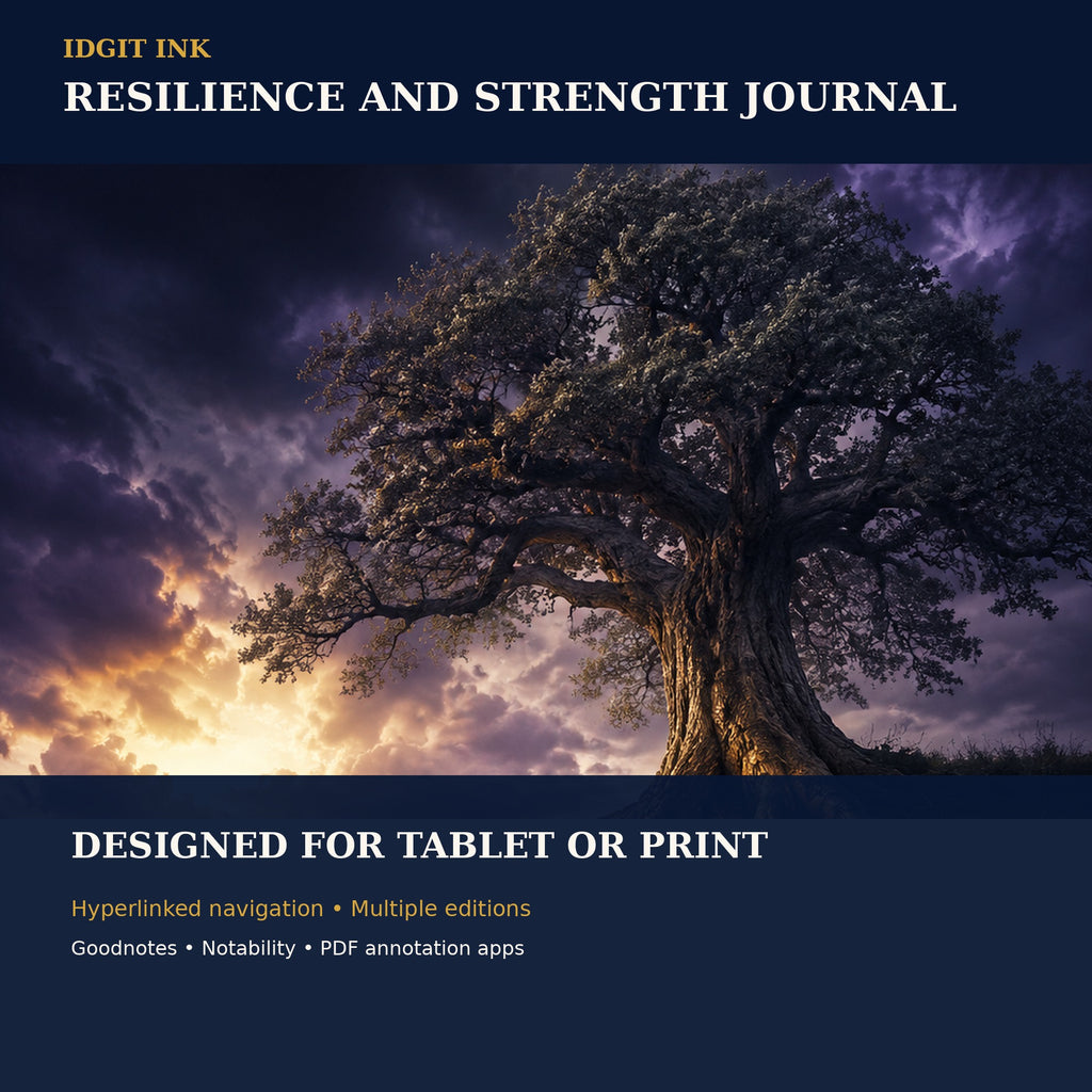 Idgit Ink Resilience and Strength digital journal — 100 PNG digital stickers preview