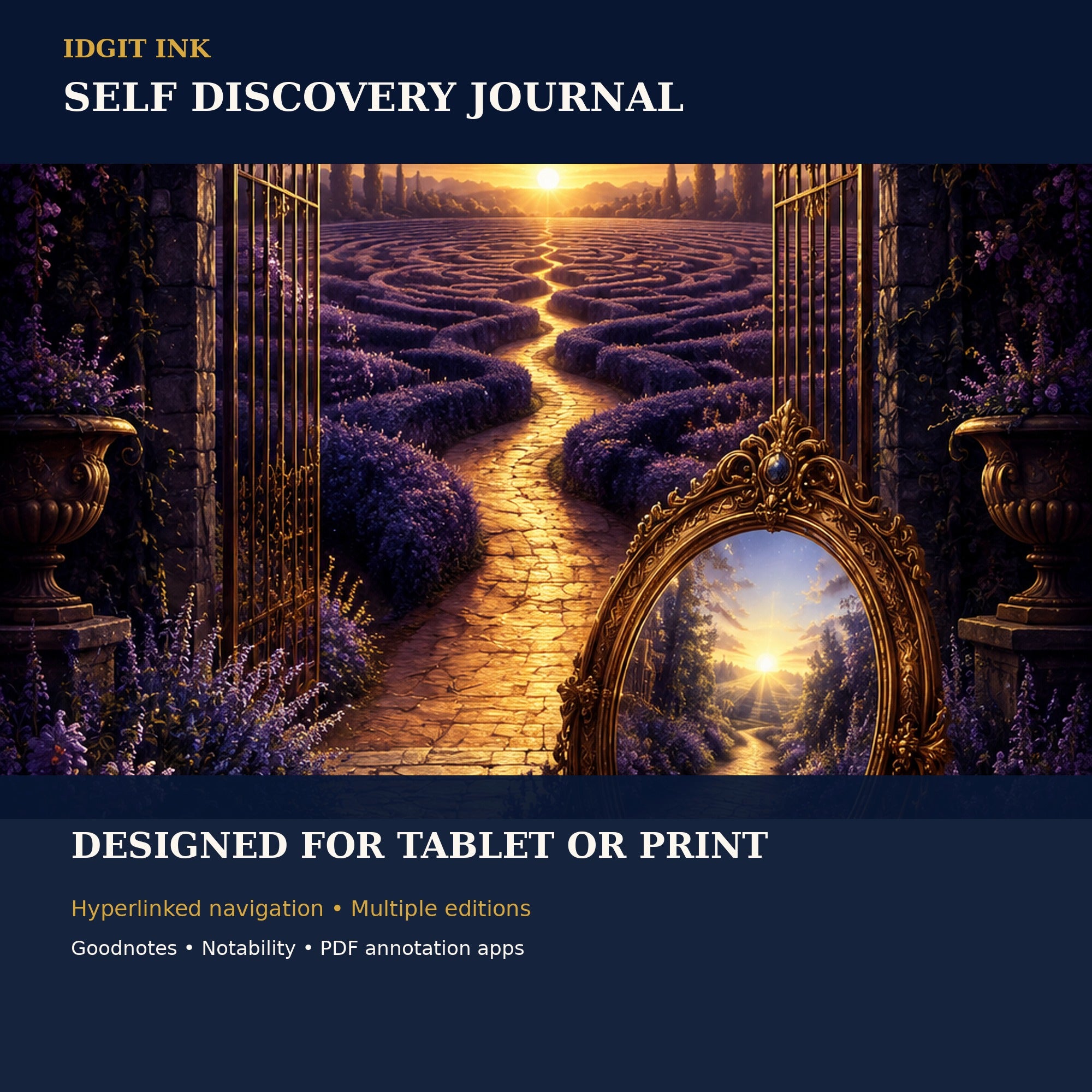 Idgit Ink Self-Discovery digital journal — 100 PNG digital stickers preview