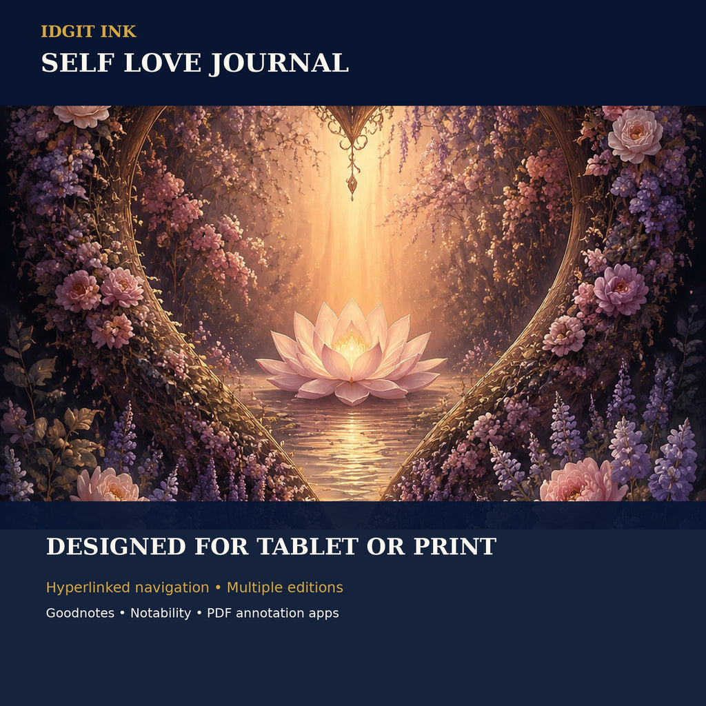 Idgit Ink Self-Love digital journal — 100 PNG digital stickers preview