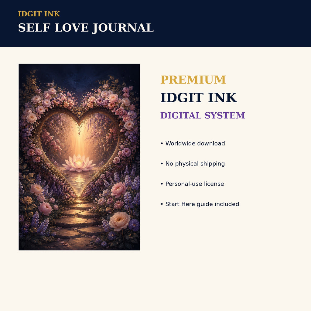 Idgit Ink Self-Love digital journal — 75 device wallpapers preview