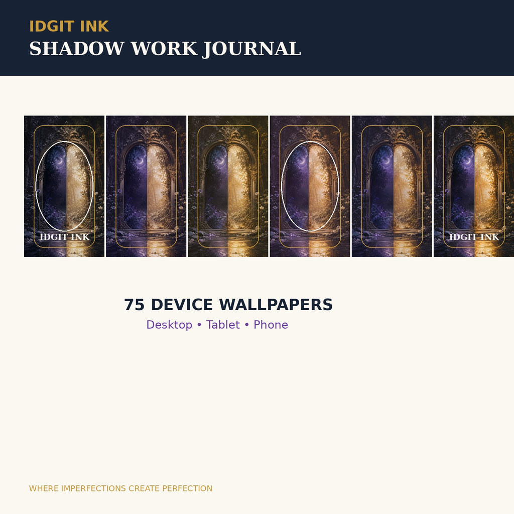 Idgit Ink Shadow Work digital journal — 75 device wallpapers preview
