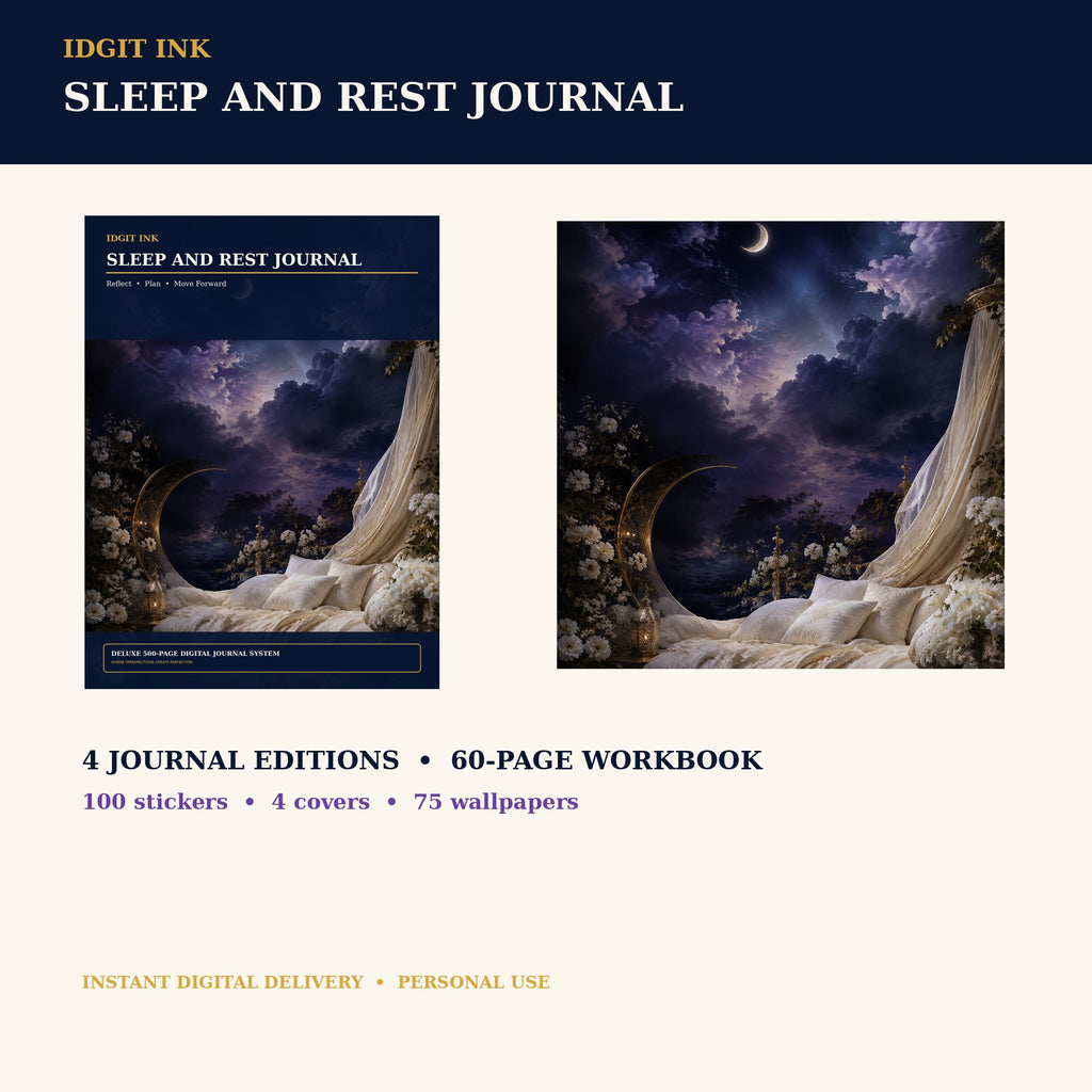 Idgit Ink Sleep and Rest digital journal — complete deluxe journal bundle overview