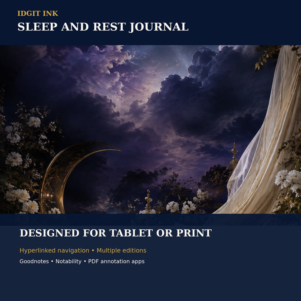 Idgit Ink Sleep and Rest digital journal — 100 PNG digital stickers preview