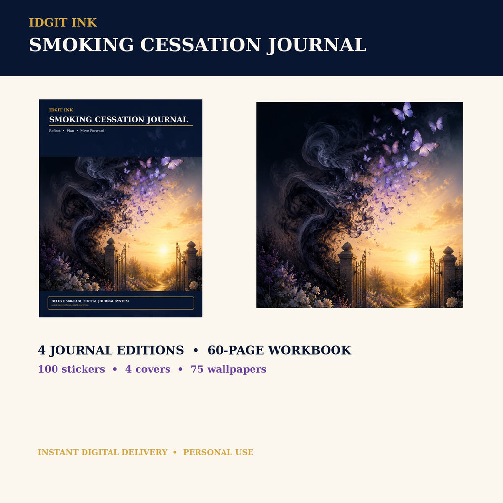 Idgit Ink Smoking-Cessation digital journal — complete deluxe journal bundle overview
