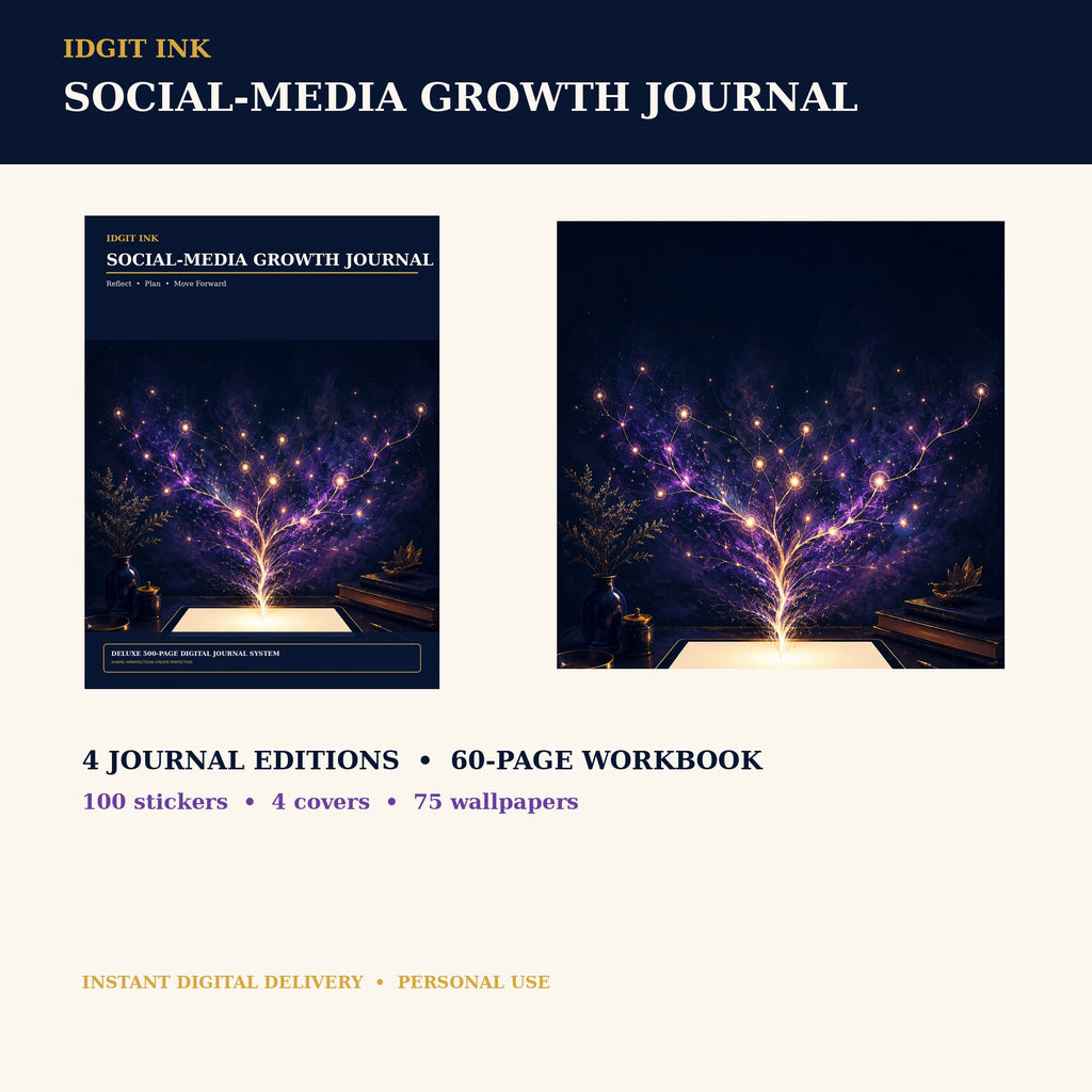 Idgit Ink Social-Media Growth digital journal — complete deluxe journal bundle overview