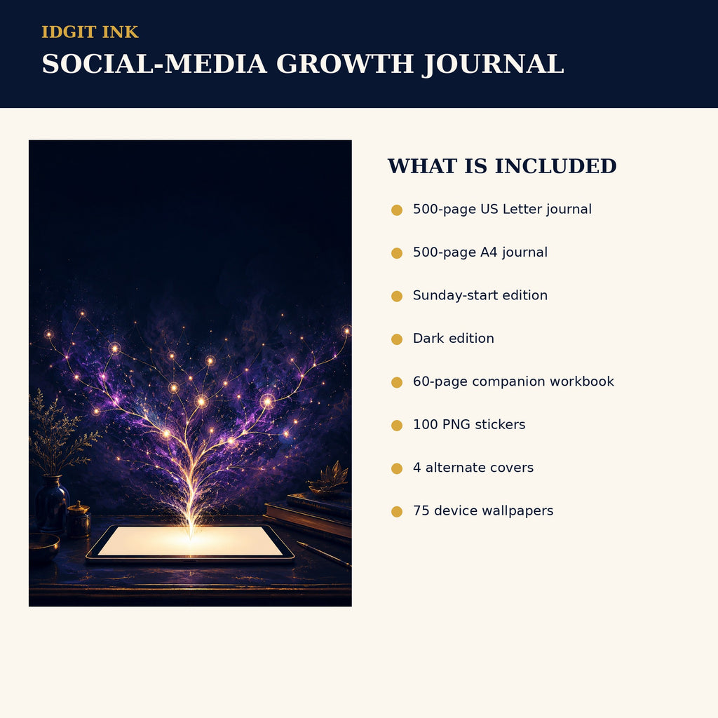 Idgit Ink Social-Media Growth digital journal — four alternate journal covers