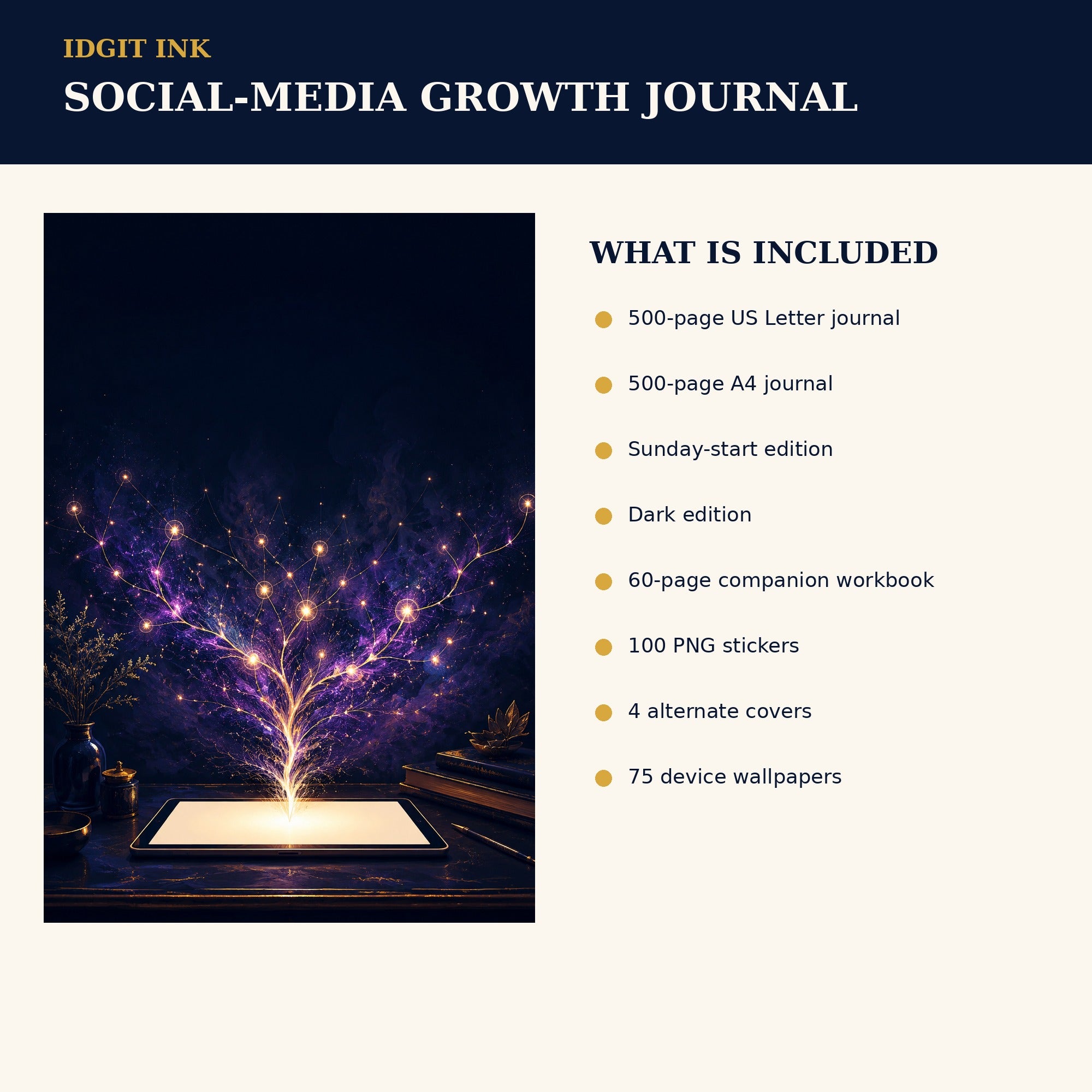 Idgit Ink Social-Media Growth digital journal — four alternate journal covers