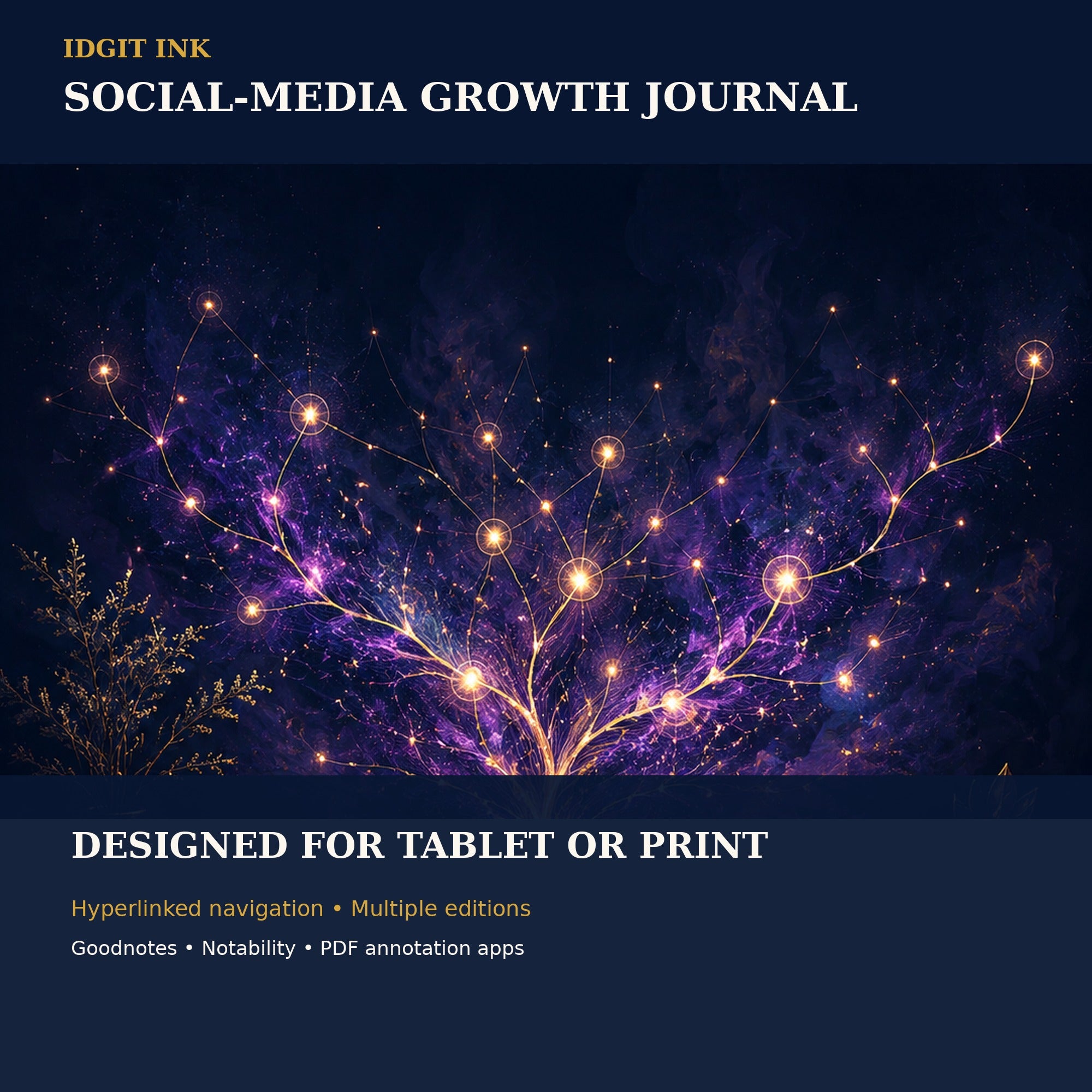 Idgit Ink Social-Media Growth digital journal — 100 PNG digital stickers preview