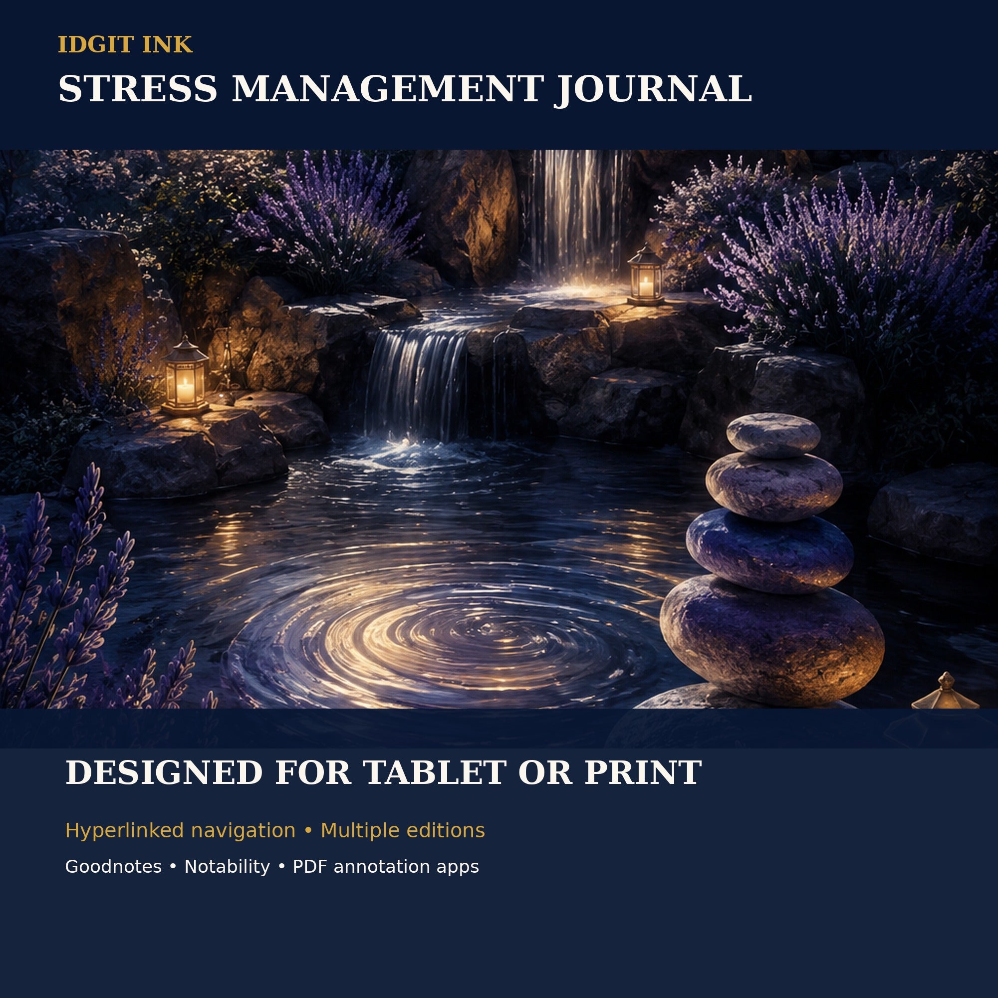 Idgit Ink Stress-Management digital journal — 100 PNG digital stickers preview