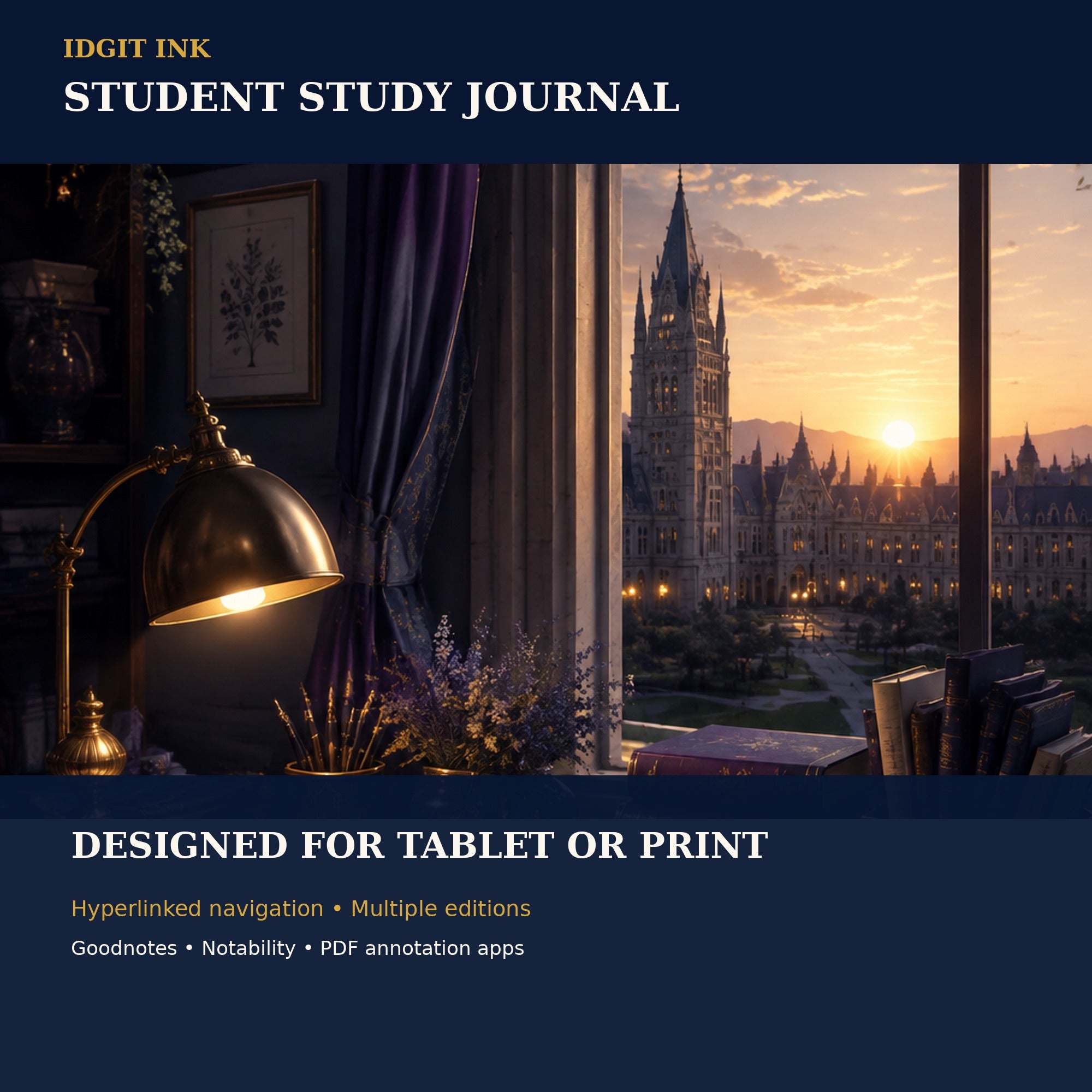 Idgit Ink Student Study digital journal — 100 PNG digital stickers preview