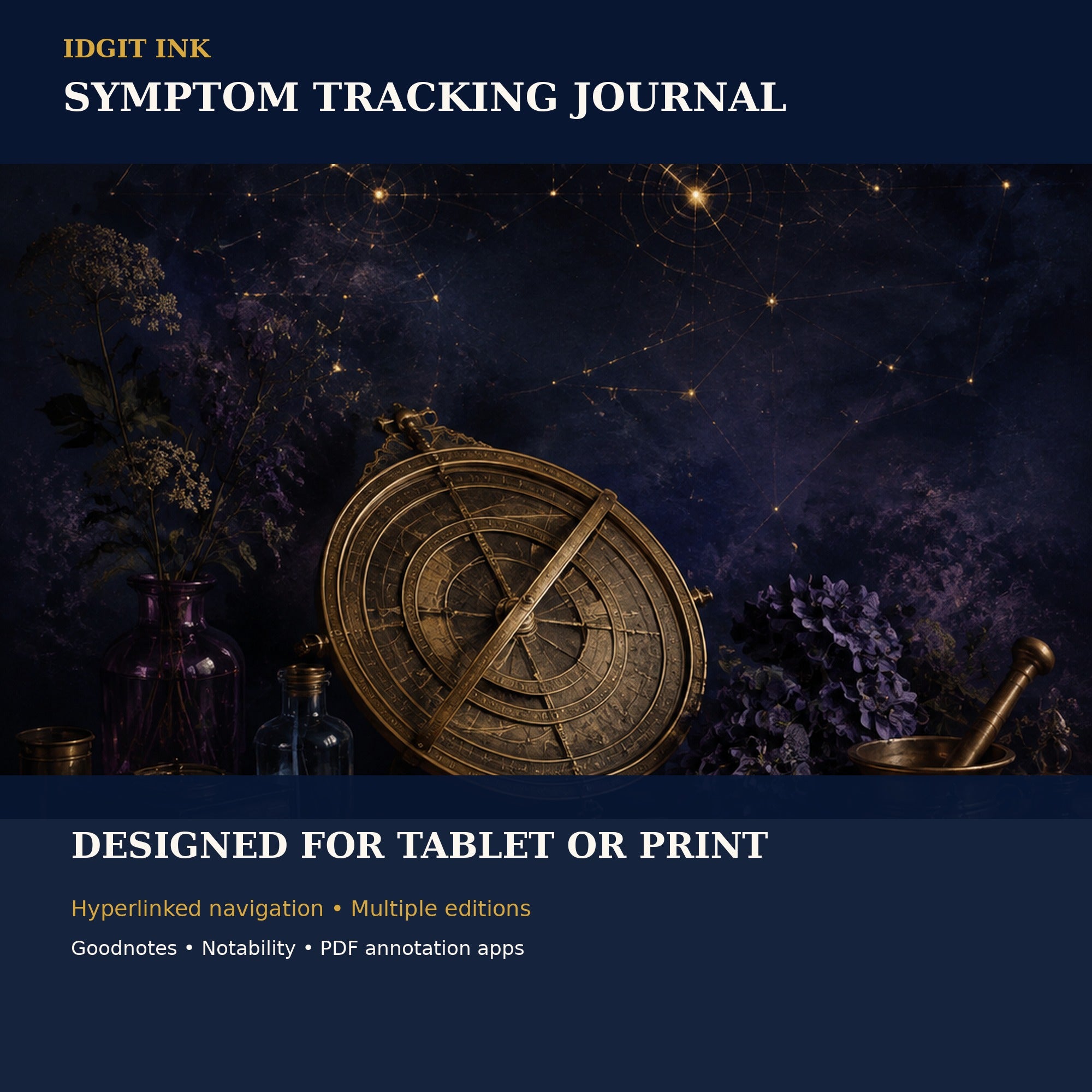 Idgit Ink Symptom-Tracking digital journal — 100 PNG digital stickers preview