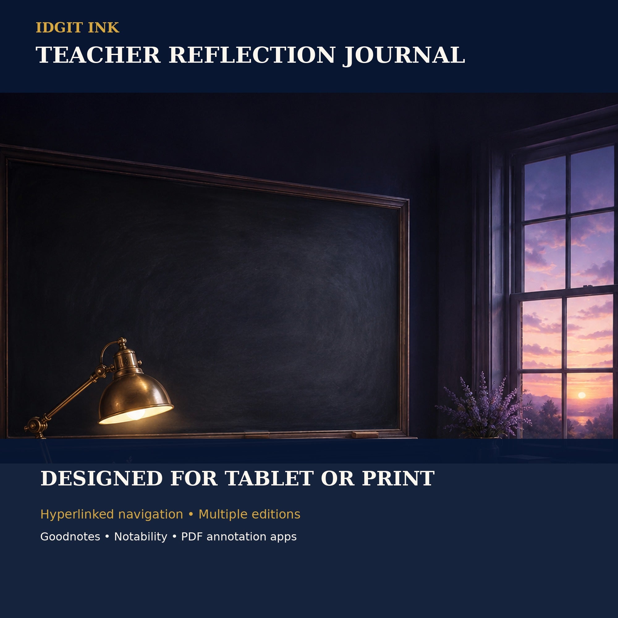 Idgit Ink Teacher Reflection digital journal — 100 PNG digital stickers preview