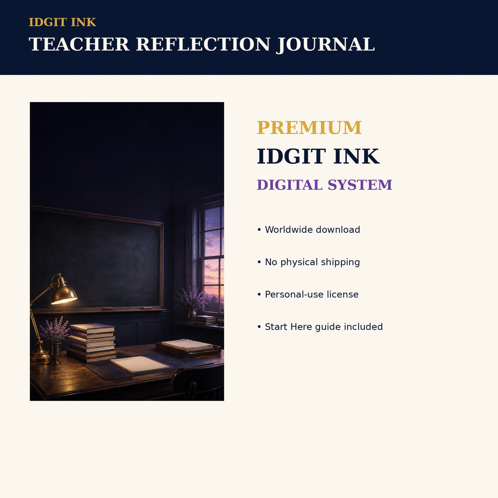 Idgit Ink Teacher Reflection digital journal — 75 device wallpapers preview