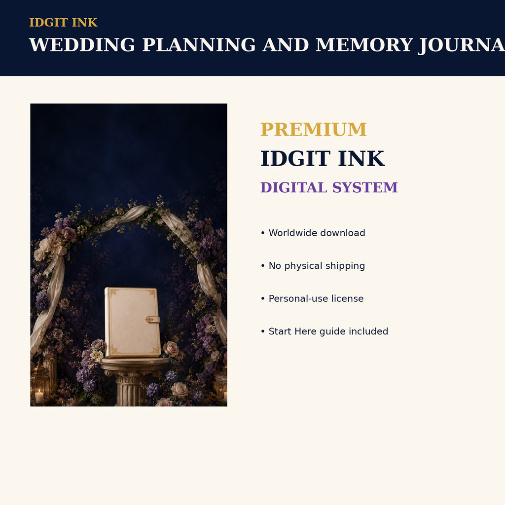 Idgit Ink Wedding Planning and Memory digital journal — 75 device wallpapers preview