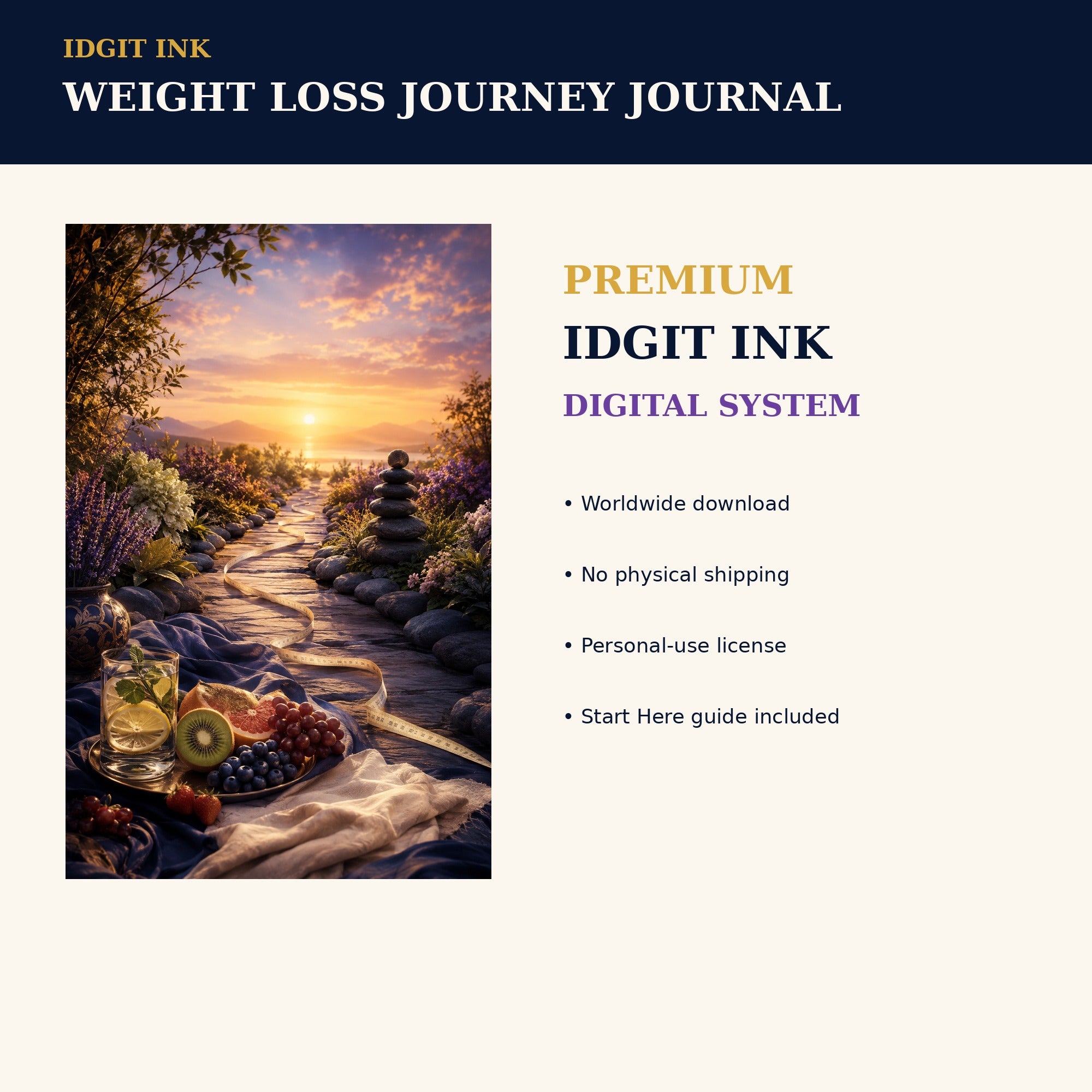 Idgit Ink Weight-Loss Journey digital journal — 75 device wallpapers preview