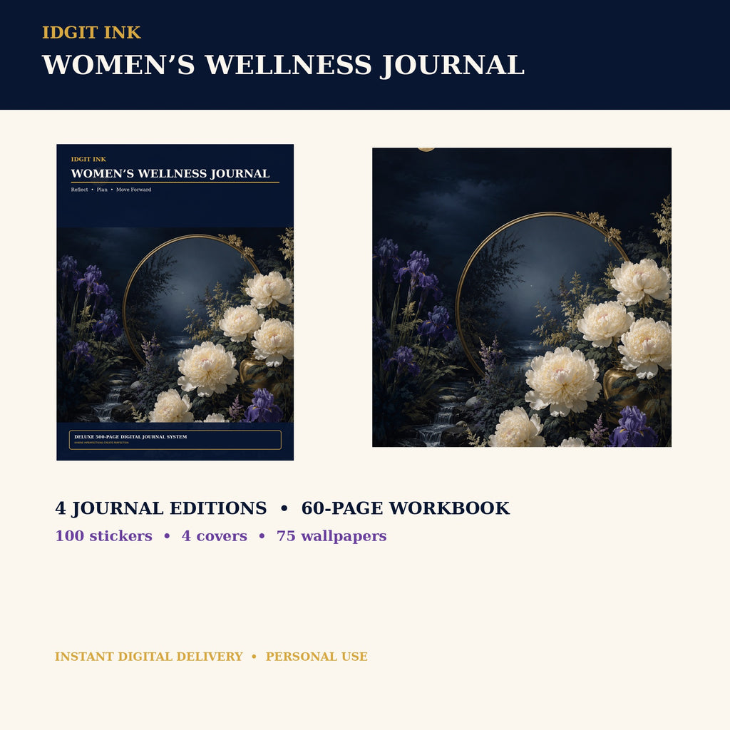 Idgit Ink Women’s Wellness digital journal — complete deluxe journal bundle overview