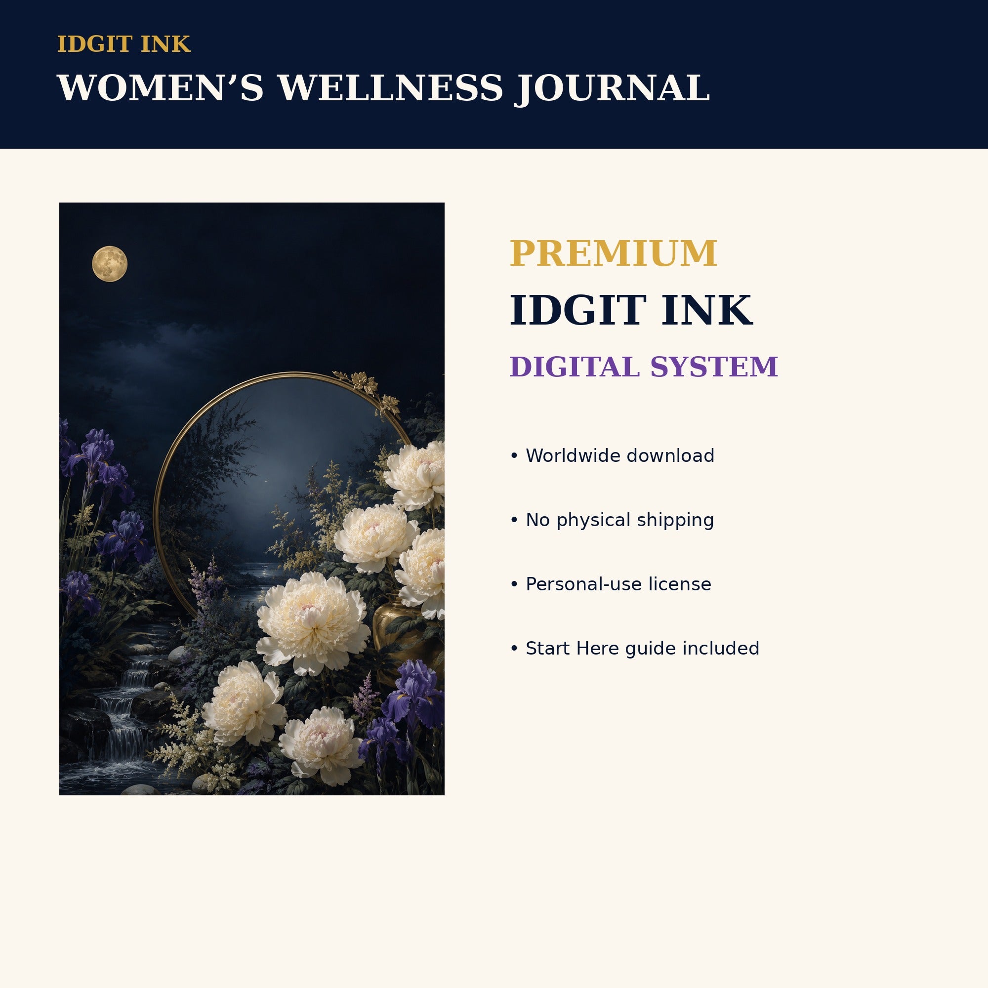 Idgit Ink Women’s Wellness digital journal — 75 device wallpapers preview